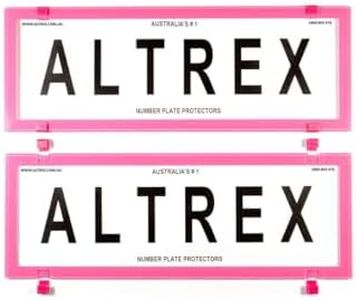 Number Plate Covers 6 Figure Standard Pink Clear Pair 6BCNL QLD NSW VIC SA WA NT