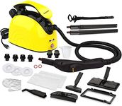 Waitbird Steam Cleaner, Multipurpose Powerful Steamer with 21 Accessories, Portable Handheld Steam Mop with 38OZ Tank, Natural Cleaning for Home Use, Floor, Grout, Tile, Couch, Carpet, Car,Yellow