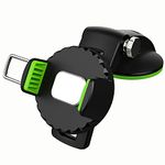 Vcan Car Phone Holder, Dashboard Windshield Cell Phone Mount Compatible with All Mobile Phones , 360 Degree Rotation, One Hand Operated (Black/Green)