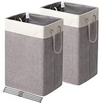 FairyHaus Laundry Hampers with Handles, Collapsible Laundry Hampers for Bedrooms, Large Dirty Clothes Hampers for Laundry, Foldable Laundry Baskets for Nursery Toys Organization and Storage (Grey, 72L)