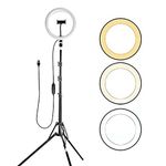 C l a z z y Ring Light 10" with 67" Extendable Tripod Stand & Phone Holder for YouTube Video, Camera Led Ring Light for Streaming, Makeup, Selfie Photography Compatible with iPhone Android