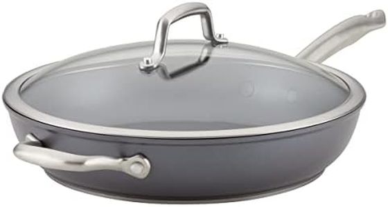 Anolon Accolade 30cm Nonstick Frying Pan with Lid, Induction Compatible Skillet, Deep Fry Pan, Dishwasher & Oven Safe, Aluminium Cookware, Gas & Electric Stovetop Safe, Moonstone