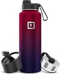 IRON °FLASK Sports Water Bottle, 3 Lids (Spout Lid), Vacuum Insulated Stainless Steel, Hot & Cold [Dark Rainbow] [1180 ml]
