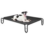 pettycare Elevated Outdoor Dog Bed - Dog Cots beds for Medium Dogs, Waterproof Raised Dog Bed Easy to Assemble, Cooling Elevated Dog Bed with Teslin Mesh, Durable, Non Slip, Up to 40 lbs,Black