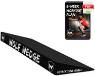 Wolf Wedge Squat - Slant Board Heel Lift for Strength and Knees Over Toes Squats Calf Stretcher Incline Board- Wide Durable Elevated Block Weightlifting Mobility Black