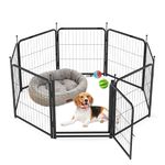 8 Panel Dog Pen, High 60cm Puppy Play Pen Indoor/Outdoor, Portable Detachable Pet Exercise Playpen, Pet Run Enclosures for Puppies, Cats, Rabbits and Other Animals
