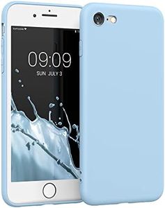 kwmobile Case Compatible with Apple iPhone SE (2022) / iPhone SE (2020) / iPhone 8 / iPhone 7 Case - Protective Slim TPU Phone Cover - Soft Matte Finish - Light Blue Matte