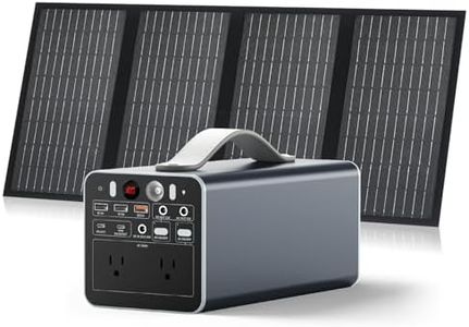 Powdeom 300W Portable Power Statio&60W Solar Panel, 300Wh Laptop Power Bank with AC Outlet, Foldable Solar Panel with 18V DC for Outdoor Camping