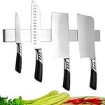 16 Inch Magnetic Knife Strip for Wall Stainless Steel Magnetic Knife Bar Holder Utensil Tools Rack Magnet Kitchen Knife Organizer Self-Adhesive Drilling Dual-use Wall Hanging Knife Storage Protection