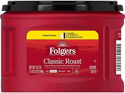 Folgers Classic Roast Medium Roast Ground Coffee, 19.2 Ounces (Pack of 6)