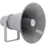 Pyle Indoor Outdoor PA Horn Speaker - 11 Inch 30-Watt Power Compact Loud Sound Megaphone w/ 400Hz-5KHz Frequency, 8 Ohm, 70V Transformer, Mounting Bracket, For 70V Audio System - (Gray)