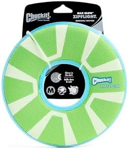 Chuckit! ZipFlight Max Glow Frisbee Dog Toy Bright Playtime at Night 2 Sizes