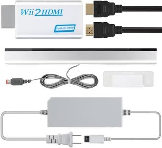 XiBYer Wii Power Cord 4 in 1 Kit ，Wii to HDMI Converter,Wii Sensor Bar Wired Plus Infrared Sensor Bar,Wii Power Cord AC Adapter, 5ft High-Speed HDMI Cable Compatible with Nintendo Wii