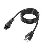 4Ft 3 Prong AC Laptop Power Cord Cable Fit for LG TV/Lenovo Dell HP Asus Acer MSI Razer Toshiba Sony Samsung Adapter Notebook Computer Charger Replacement - (ETL Listed Cable)