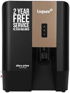 Livpure Allura Prime Water Purifier RO+UV+UF+Copper+Alkaline | 2 Year No Service Cost- Filters Included | 10 Stage Advanced Purification | In Tank UV Sterilisation | 7 Ltr