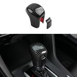 Thenice for 10th Gen Civic Gear Shifting Knob Cover ABS Black Carbon Fiber CVT Automatic Transmission Lever Trim for Honda Civic 2021 2020 2019 2018 2017 2016