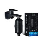 Purifit Ultra Hard Water Filter for Tap and Shower | Water Softener for Bathroom | Reduce Hairfall | Removes Dirt | Matte Black Finish