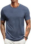 COOFANDY Men's T Shirts Short Sleeve Soft Crew Neck Tee Shirts Casual Summer Basic Tops Navy Blue