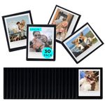 WOGOZAN 30 Pack Magnetic Picture Frame for Polaroid I-Type/NOW/OneStep/Fujifilm Instax Wide/Wide 300/400/210/200 Instant 600/I-Type Film Camera Films, Fridge Magnetic Photo Frames - Black