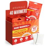 BRAMBLE 40 Hand Warmers (20 Pairs, 8 Hours Heat Over 10 Days) - Reusable Pocket Warmer Pads for Golf, Hiking, Sport