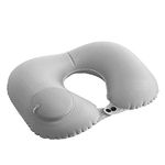 Automatic Air Inflatable U-Shape Travel Pillow, Inflatable Travel Neck Pillow U-Shape Headrest Support for Office Train Car Airplane Neck Pillow (Gray)