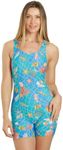 Sporti Women's Boyleg One Piece Swimsuit - Unitard Caribbean Sea Bathing Swimsuit - Athletic Water Aerobic Competitive Bathing Suit - Sleeveless Swimming Suit - Caribbean Sea - 6