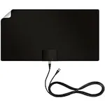 Mohu Leaf Supreme Pro Paper-Thin Indoor TV Antenna, Amplified, UHF VHF, 65-Mile Range, Multi-Directional – w/ 12 ft. Cable, Signal Indicator