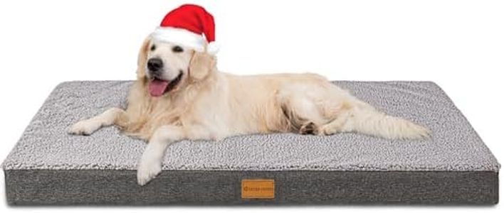 Patas Lague Orthopedic XXL Dog Bed for Extra Large Dogs 48''X30'', Egg Crate Foam Big Large Dog Beds with Removable Washable Cover,Waterproof Pet Bed Mat, Grey