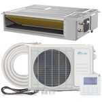 Senville 9,000 BTU Ducted Mini Split AC/Heating System, Concealed Duct, Built-in Water Pump, Wall Thermostat, 16 Ft. Installation Kit