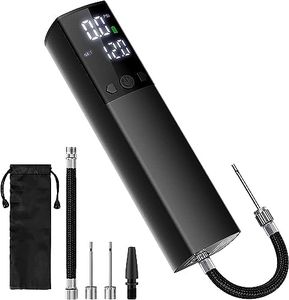 Bomba eléctrica para balones, bomba automática portátil para inflado rápido de balones con manómetro preciso y pantalla LCD digital para baloncesto, fútbol, voleibol (2 agujas y 1 boquilla)