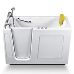 Energy Tubs Walk-in Bathtub 30 in. x 60 in. Luxury Whirlpool Massage + Faucet Set (White) (Left Drain)