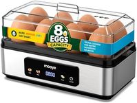 Mooye Rapid Egg Cooker for Hard Boiled Eggs, Electric Egg Steamer 3 IN 1 Soft Medium Hard Boiled, Egg Maker with Auto Shut-Off, Egg Boiler for Kitchen Breakfast & Fitness, BPA-Free, Holds 8 Eggs
