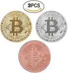 Bitcoin Coins, Gold, Silver, and Br