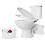 600 watt Macerating Toilet with Pump, 2 Piece Upflush Toilet for Basement, Macerating Upflush Toilet system with 4water Inlets for Bathroom, Laundry, wash basin - Simple Project