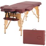 BestMassage Leather Massage Table Portable Massage Bed 2 Fold Lash Bed Spa Bed 84 In L 24 In W Hight Adjustable Spa Bed Facial Cradle Salon Bed W/Carry Case