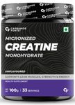 Carbamide Forte Micronized Creatine Monohydrate 100 gm Supplement Powder | Monohydrate Creatine Powder for Lean Muscle Volumization, Strength & Energy - Unflavoured - 33 Servings - 100g