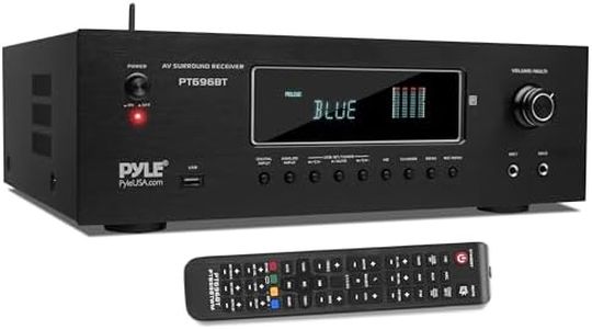 Pyle 1000W Bluetooth Home Theater Receiver - 5.2 Channel Surround Sound Stereo Amplifier System with 4K Ultra HD, 3D Video & Blu-Ray Video Pass-Through Support, HDMI/MP3/USB/AM/FM Radio, Black