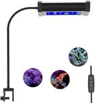 Lominie Small LED Aquarium Light Full Spectrum, 2-Channel Dimmable Fish Tank Light with Adjustable Gooseneck for Saltwater, Coral Nano Tank (Saltwater)