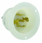 Leviton 2815 30Amp, 120/208 Volt- 3PY, Flanged Inlet Locking Receptacle, Industrial Grade, Grounding, White