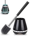 Toilet Brush and Holder Set, MEXERRIS Silicone Bristle Toilet Brush with Holder Toilet Bowl Cleaning Brush for Bathroom Storage and Organization with Tweezers for Bathroom