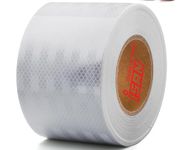 ISAN® Reflective Tape WHITE, 96mm (4" Approx) Width, Length 15 Mtr., High Visibility Safety/Warning Adhesive Tape, for Bikes, Cars, Bus & Trucks