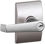 Schlage F51 Elan Keyed Entrance Lever Set, Satin Chrome