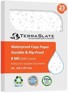 TerraSlate Waterproof & Rip-Proof Copier Paper 8 MIL, A4 210 x 297 mm, White, (25 Sheets)