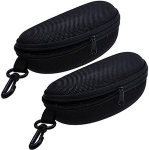 TraderPlus 2PCS Portable Travel Zipper Sunglasses Hard Case Eyes Glasses Box Bag