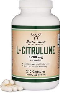 L Citrulline Capsules 1,200mg Per Serving, 210 Count (L-Citrulline Increases Levels of L-Arginine, Acts as a Nitric Oxide Booster) Muscle Recovery Supplement to Improve Muscle Pump by Double Wood