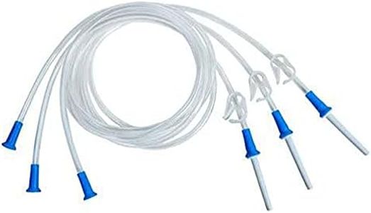 HealthAndYoga(TM) Replacement Enema Tubing – Super Economical, Hygienic, Medical Grade PVC - 1.5 Meter with Slide Clamp and Nozzle- Compatible with most Kits (3 Set)