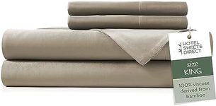 Hotel Sheets Direct Viscose Derived from Bamboo Bed Linen Set with Deep Pocket, 3-Piece Set, Tan, King