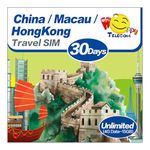 Happy China Sim Card | Mainland China, Hong Kong, Macau 30Days Unlimited Data Travel Sim Card | 15GB of 4G LTE High-Speed Data Then 128kbps | Support Google, Whatsapp, Facebook, Instagram and More