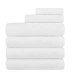 Nine West - 6 Piece Hotel Collection Towel Set, 100% Turkish Cotton, Highly Absorbent & Comfy, Includes 4 Bath Towels, 1 Hand Towel & 1 Facecloth Luxury Plush Bathroom Towels | (White)