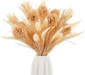 WESAIL Artificial Husk Thistle Bush Flowers,Faux Wheat and Sorghum Grass Floral for Home Decor,Fake Plant Greenery Bouquets for Autumn and Thanksgiving DIY Decorations,A Pack of 2,Cream